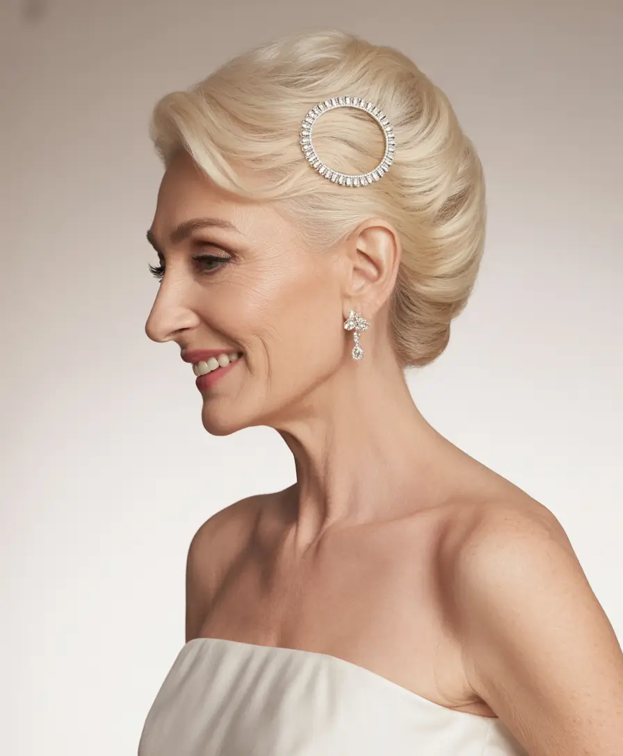 Fall hairstyles for women over 60 Twisted French Roll with Luxe Shine