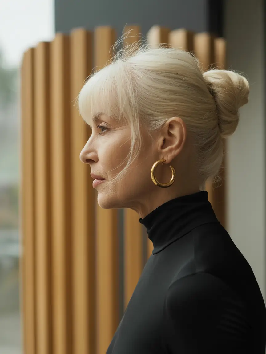 Fall hairstyles for women over 60+Soft Fringe and Modern Elegance