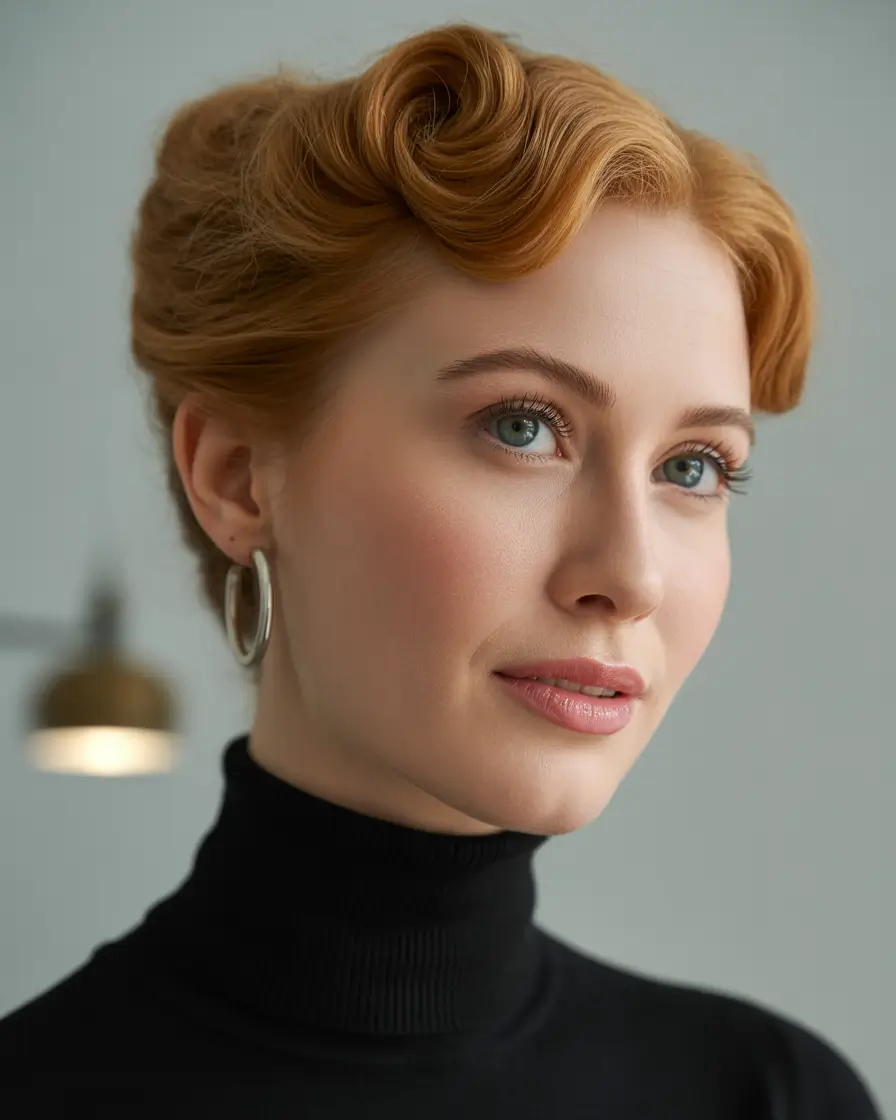 Auburn fall hair color 2025 Vintage-Inspired Auburn Waves