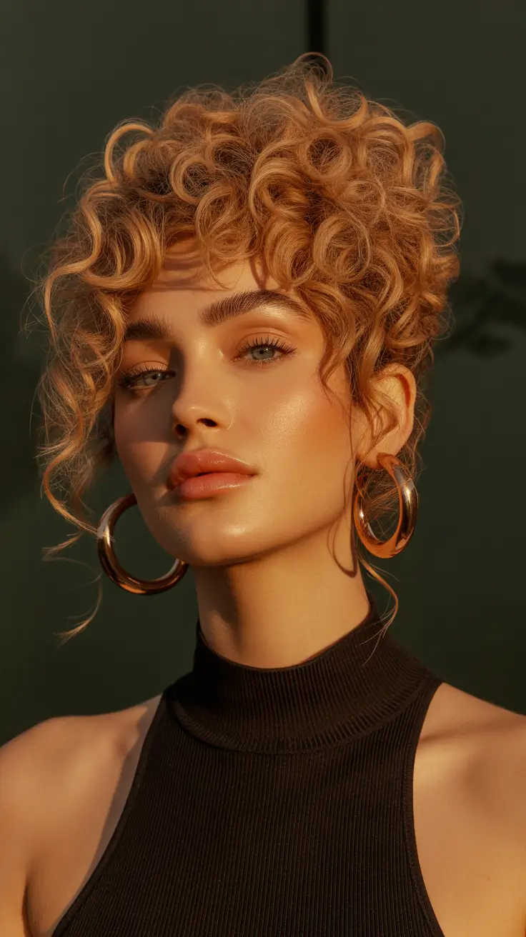 Auburn fall hair color 2025 Golden Auburn Curly Updo