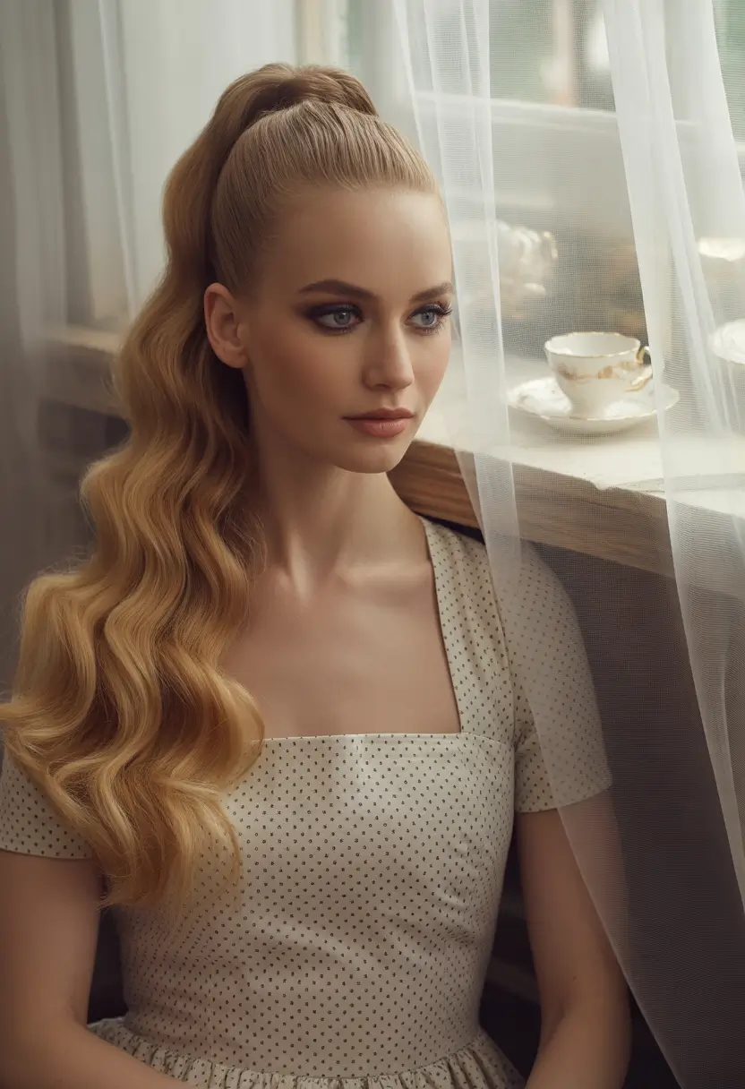 cute fall hairstyles Soft Glam Ponytail with Polished Waves