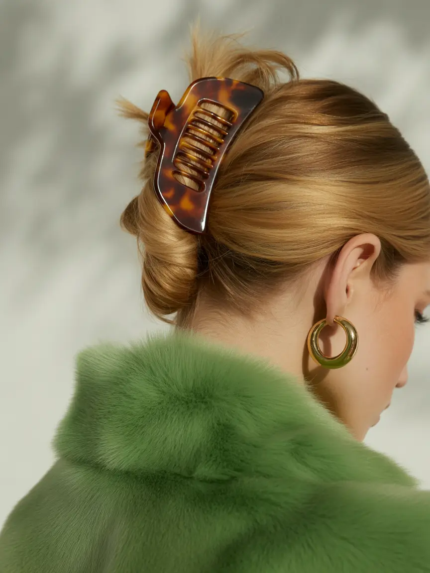 cute fall hairstyles The Effortless Claw Clip Bun