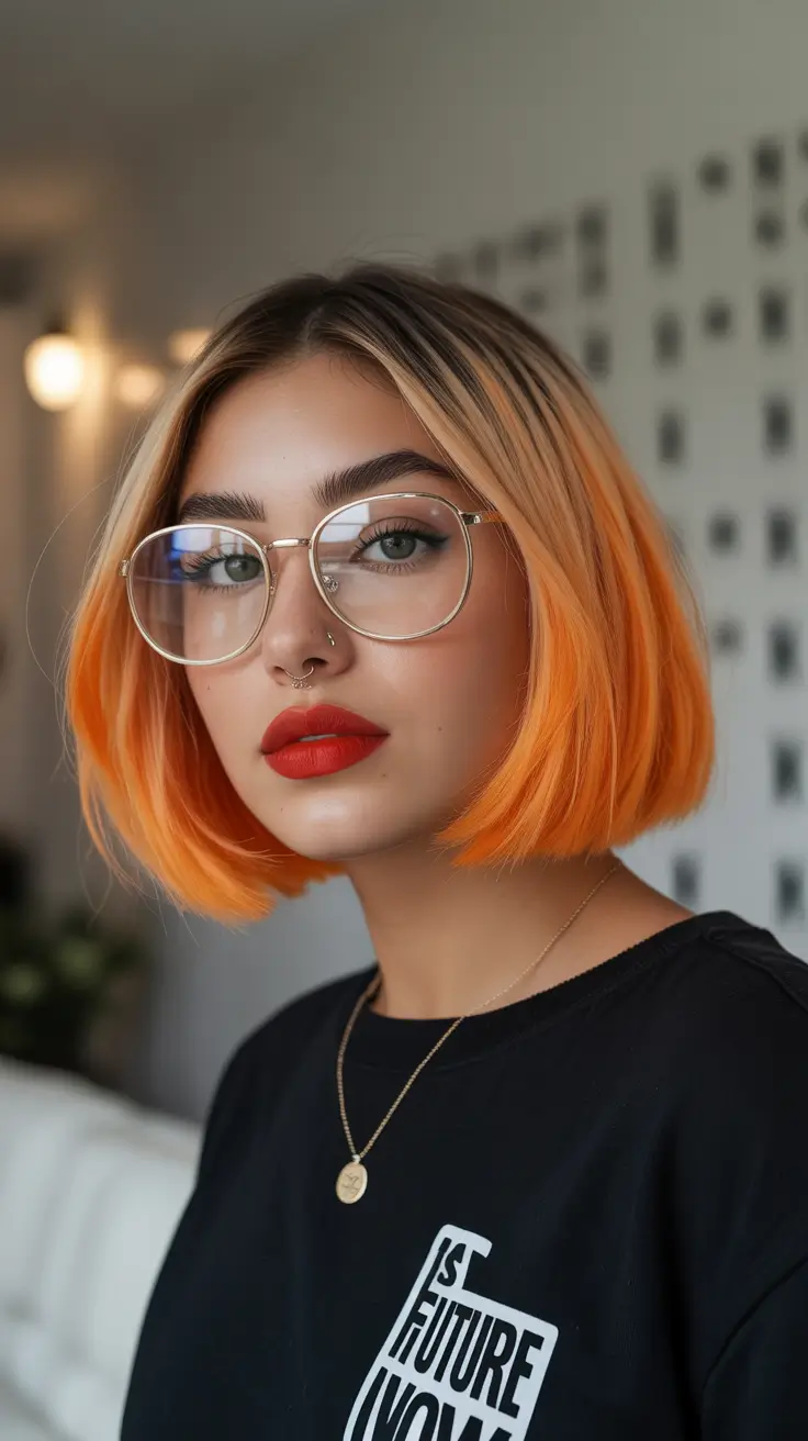 Fall Hair Colors for Warm Skin Mandarin Melt Bob