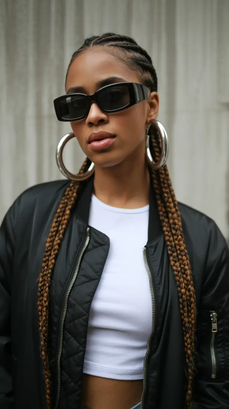 Fall hairstyle black women Bronze Street Braids