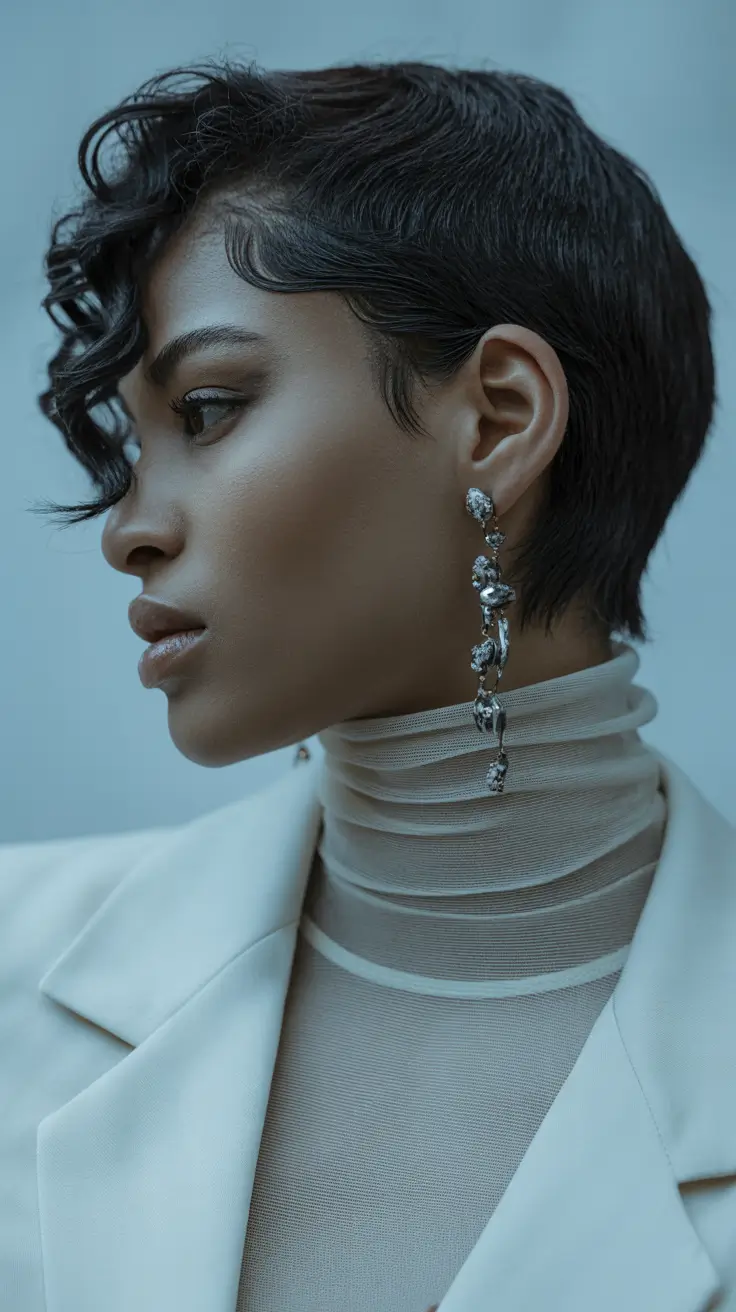 Fall hairstyle black women 2025 Modern Sculpted Pixie