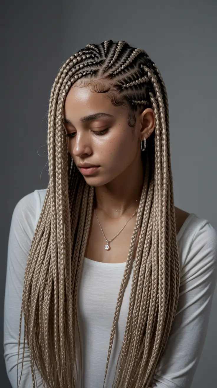 Fall hairstyle black women Platinum Precision Braids