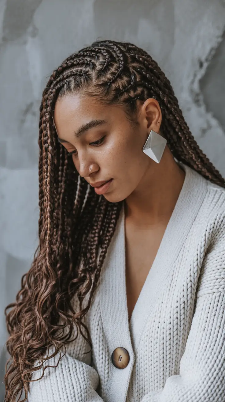 Fall hairstyle black women Chestnut Flow Braids