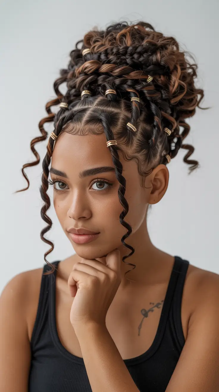 Fall hairstyle black women Regal Braided Updo