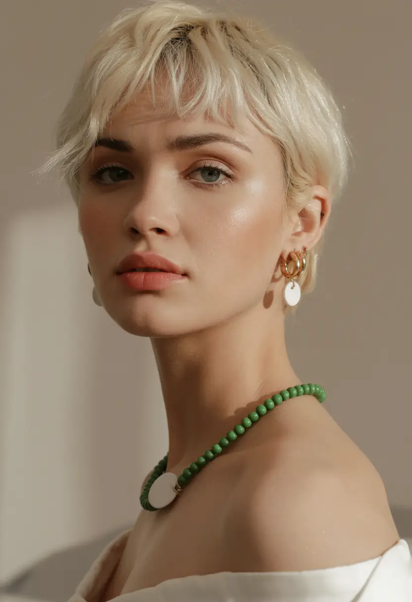 Popular fall haircuts Choppy Platinum Pixie