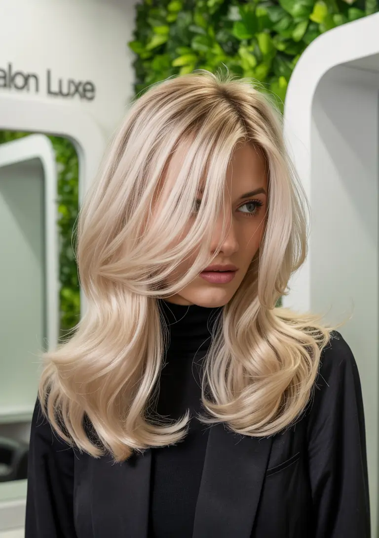 Popular fall haircuts Buttery Blonde Glam Layers