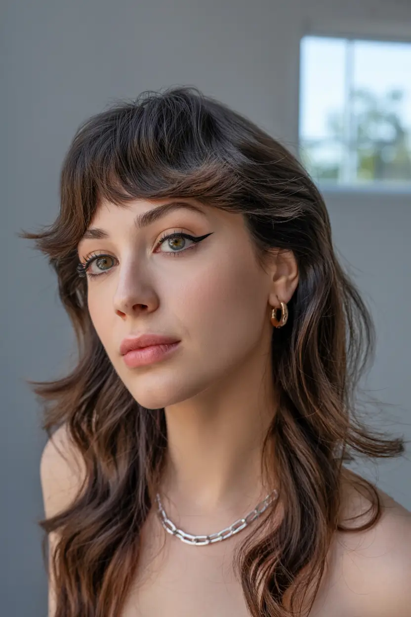 Popular fall haircuts Modern Wolf Cut with Face-Framing Layers