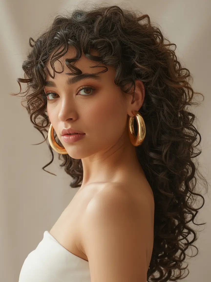 Popular fall haircuts Curly Shag Revival