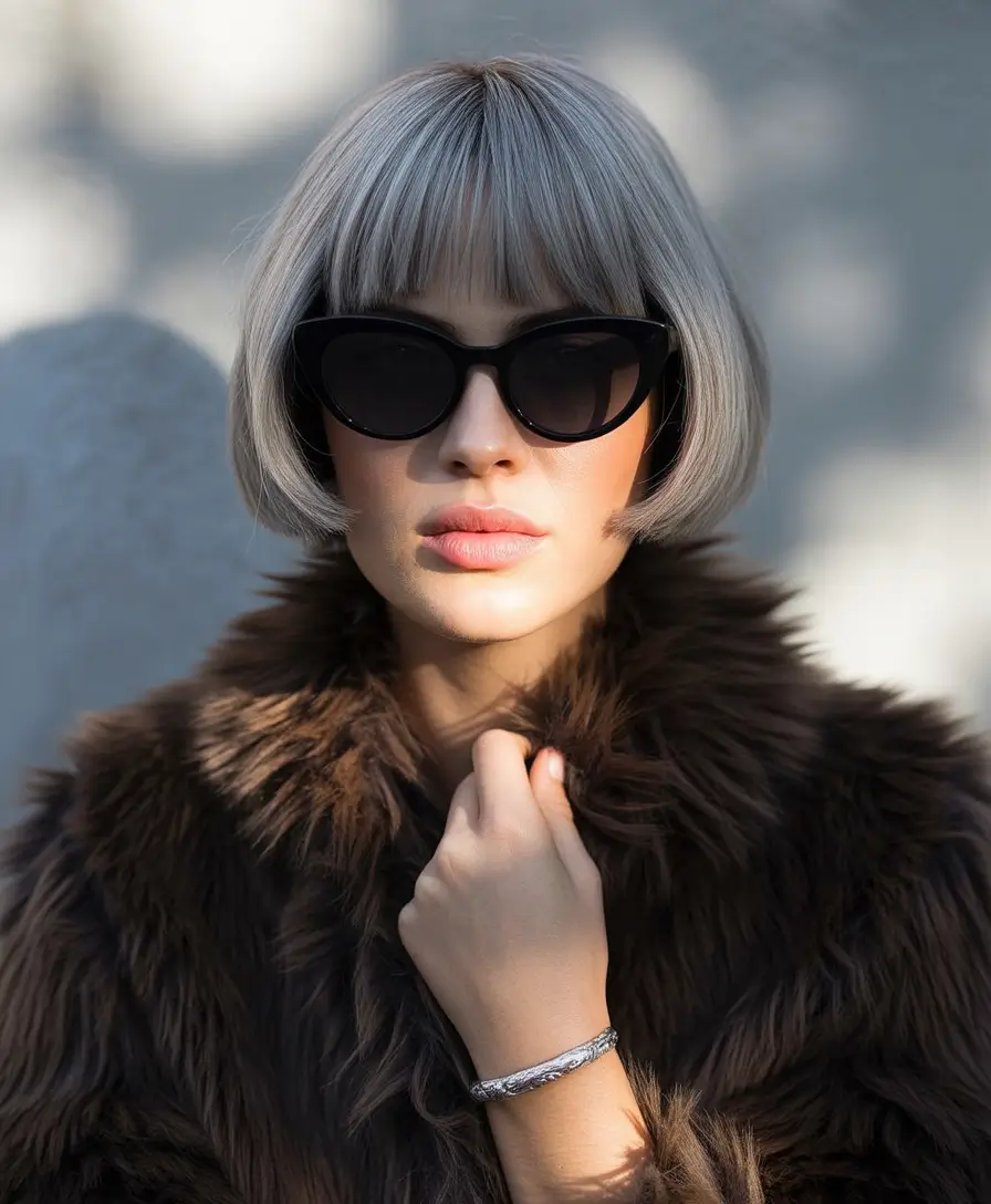 haicuts - October 2025 Silver Bob with Full Bangs