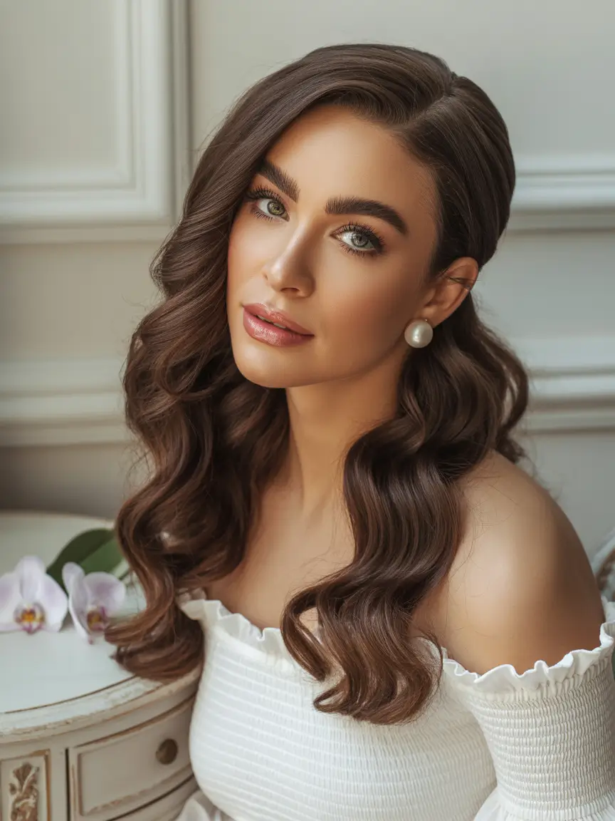 fall wedding hairstyles Romantic Waves for Fall Guests
