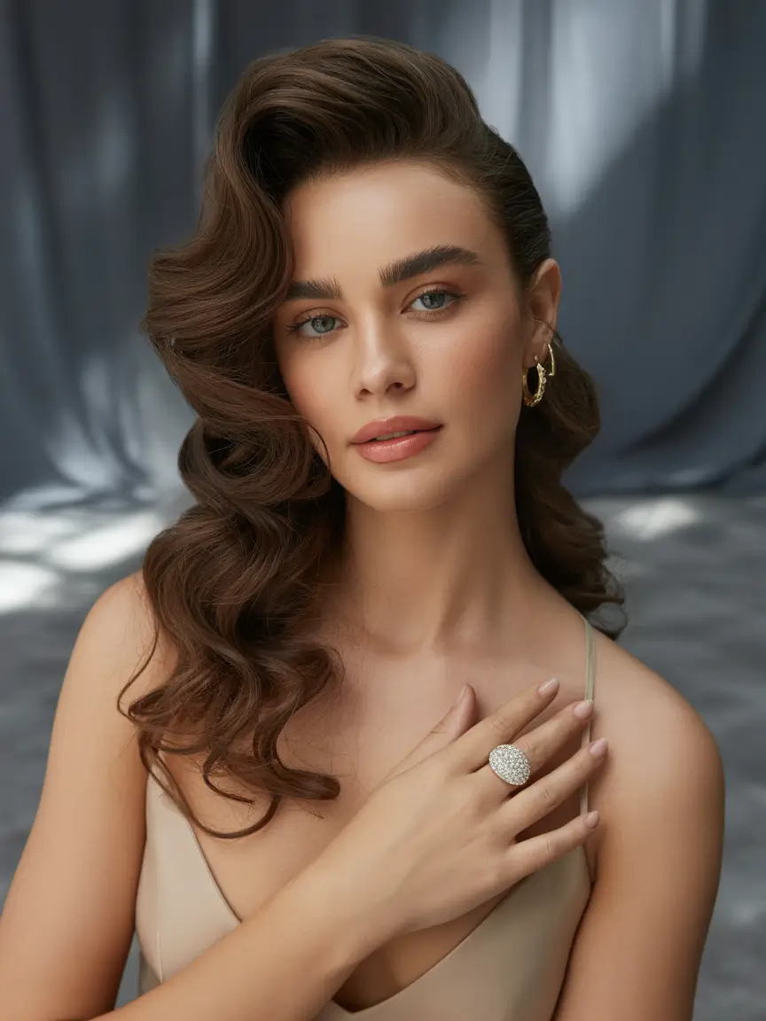 fall wedding hairstyles Hollywood Waves With a Fall Twist