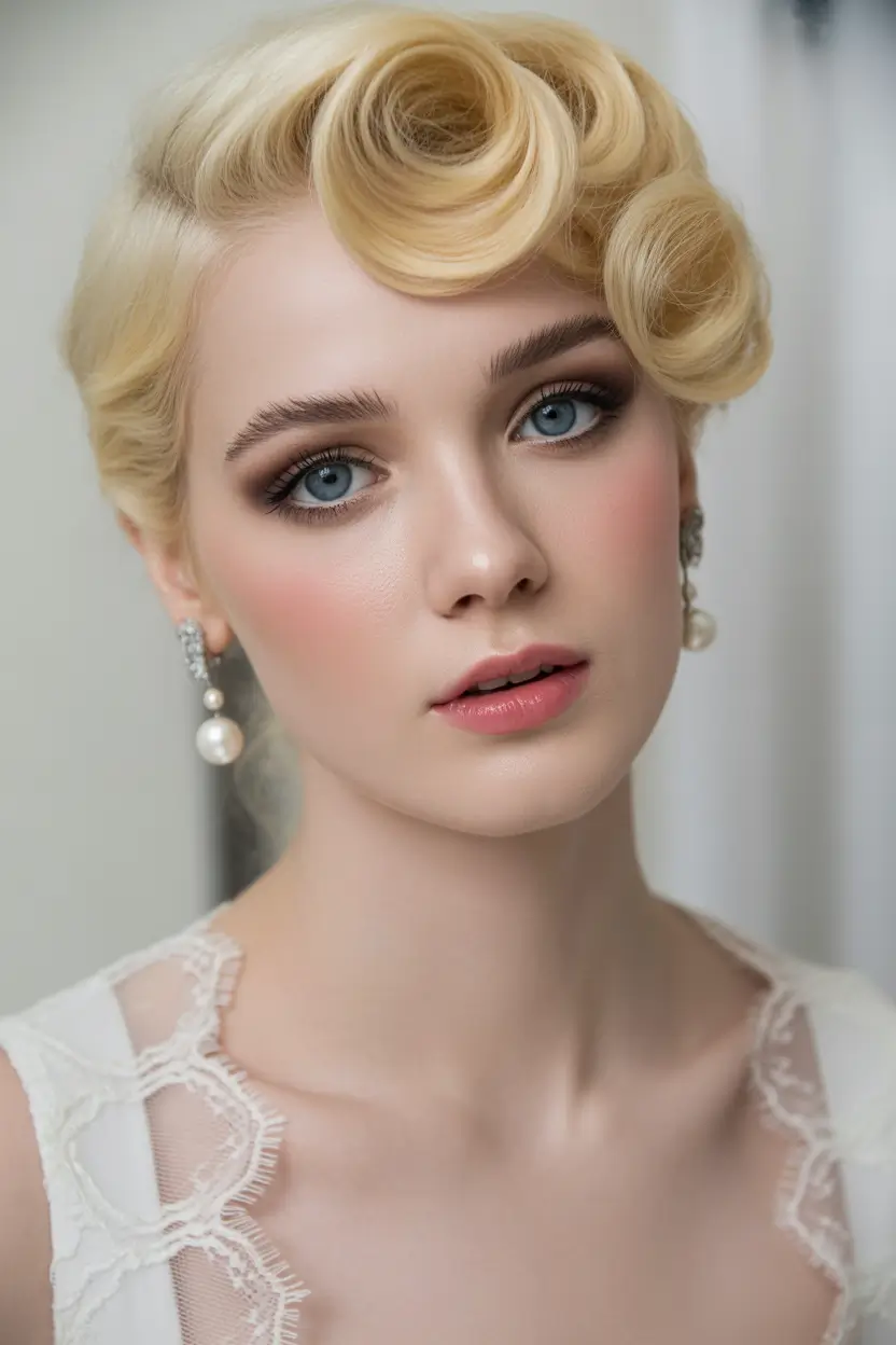 fall wedding hairstyles Retro Chic Rolls for Vintage Lovers