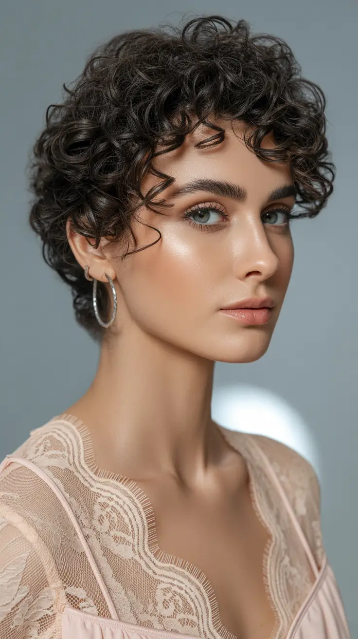 Fall Hair Colors for Cool Skin Dark Chocolate Curls with Gloss Finish