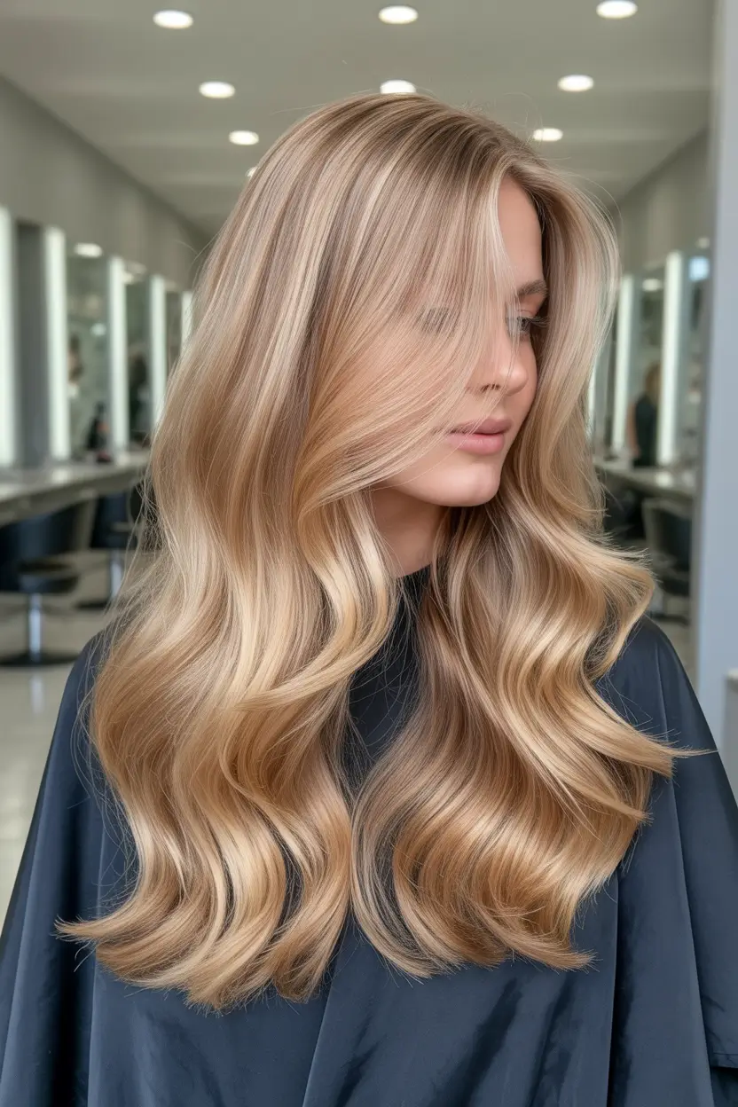 Fall Hair Colors for Cool Skin Soft Golden Beige Blonde with Luxe Waves