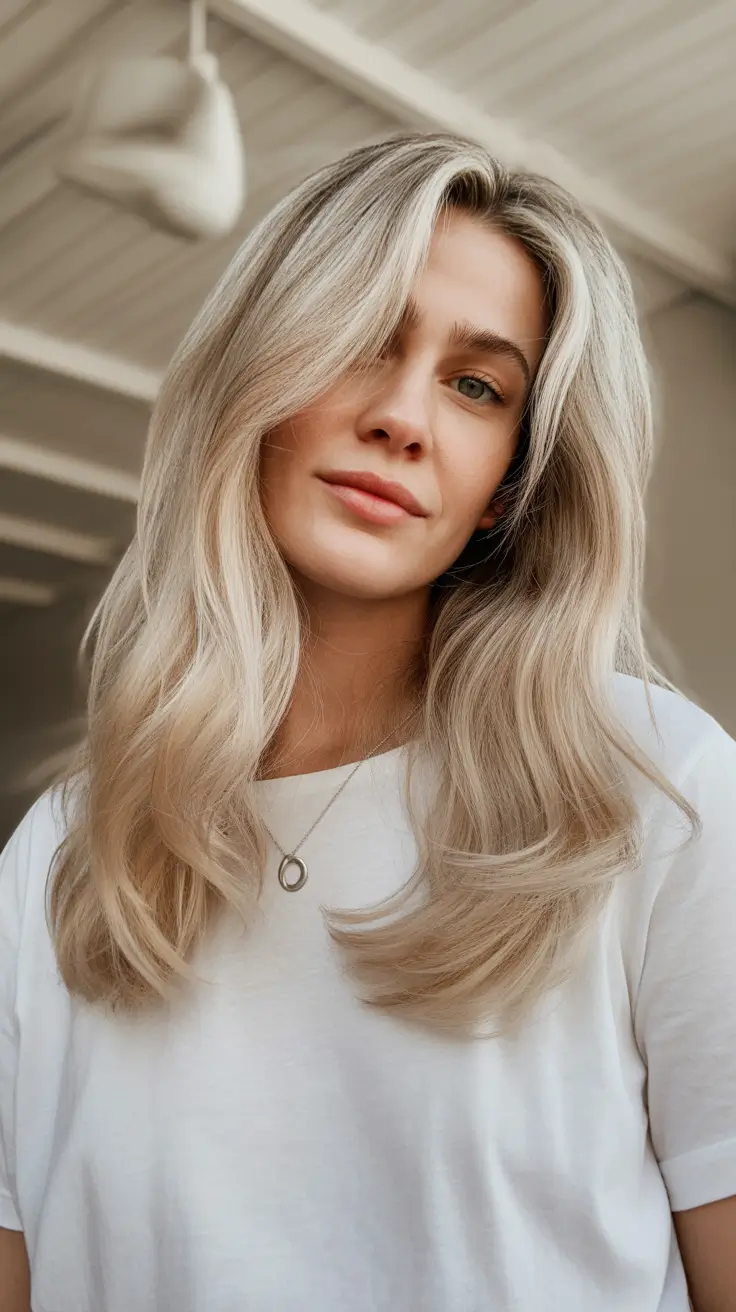 Fall Hair Colors for Cool Skin Smoky Champagne Layers with a Soft Pop