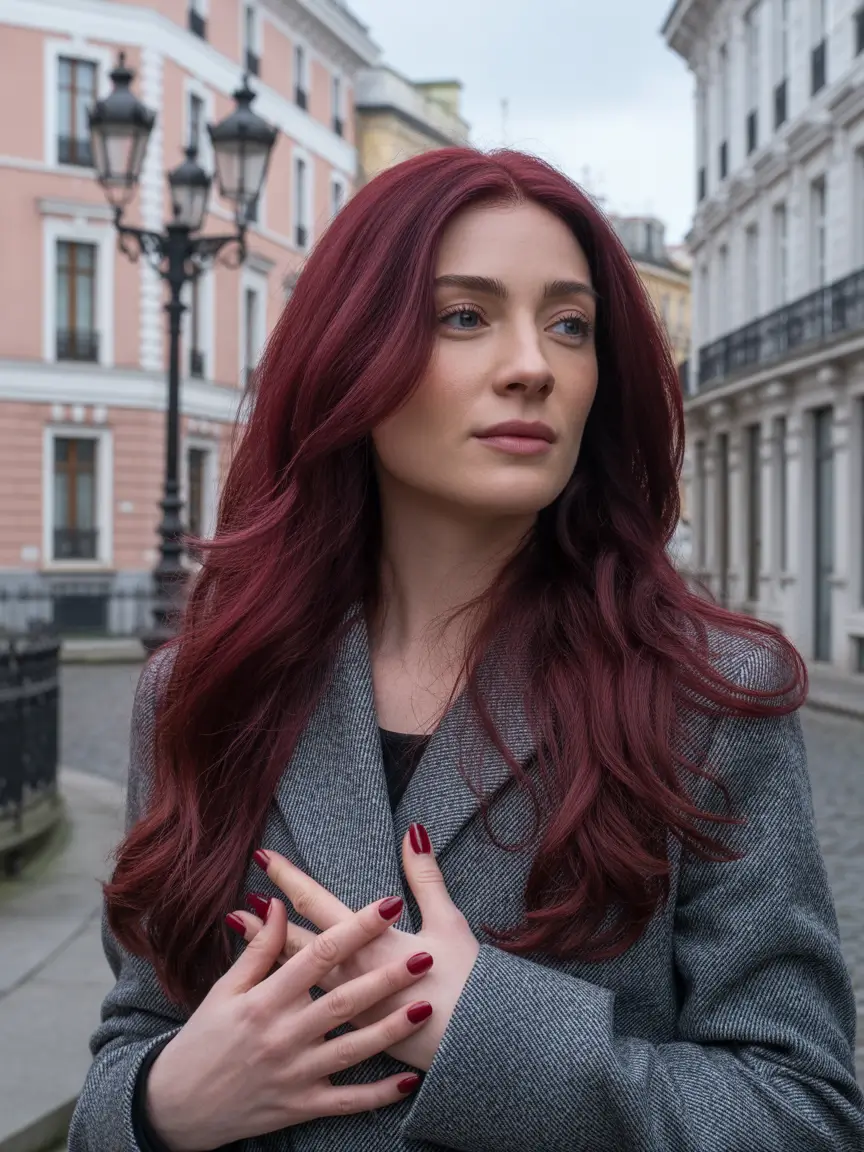 Fall Hair Colors for Cool Skin Deep Cranberry Burgundy for the Bold