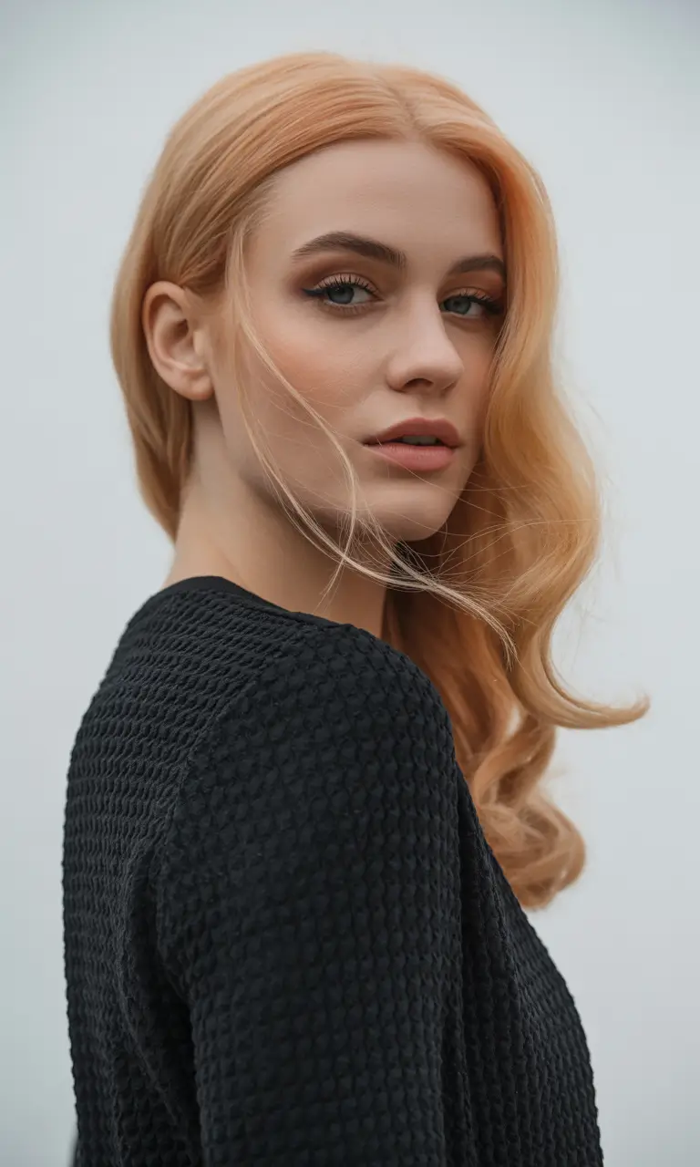 Fall Hair Colors for Cool Skin Peach Blonde Elegance for Soft Fair Tones