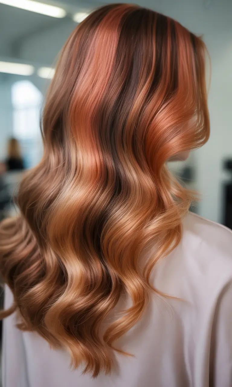 Fall Hair Colors for Cool Skin Rosewood Gloss Melt with Copper Threads