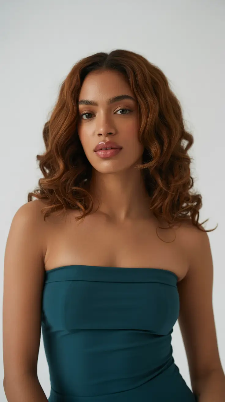 Warm fall hair color 2025 Rich Copper Red with Soft Curls