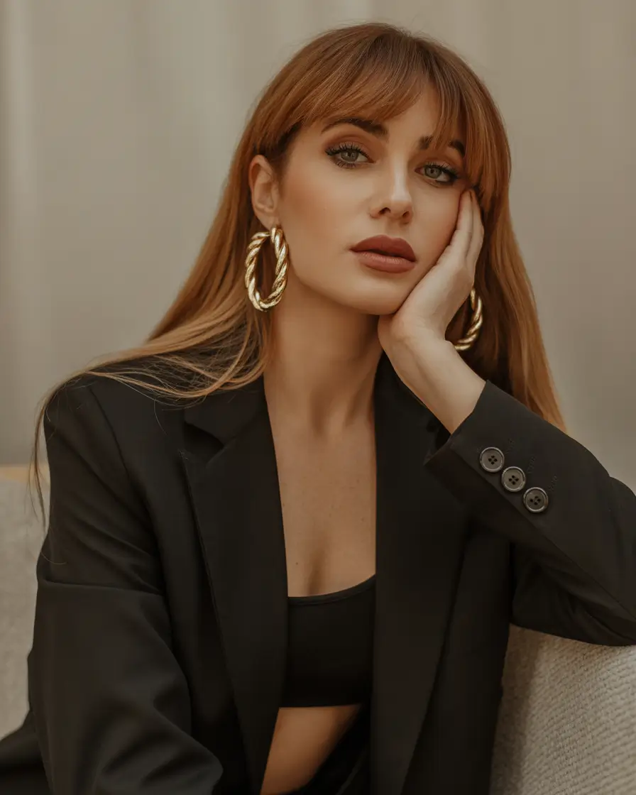 warm fall hair color 2025 Amber-Tinted Brunette with Natural Layers