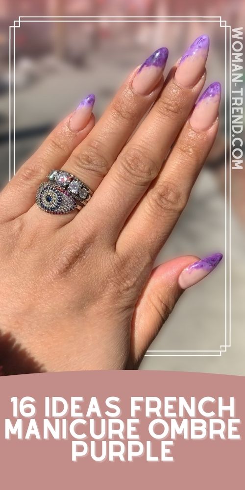 16 Ombre French Nails Color Purple Ombre French Nails Color Purple