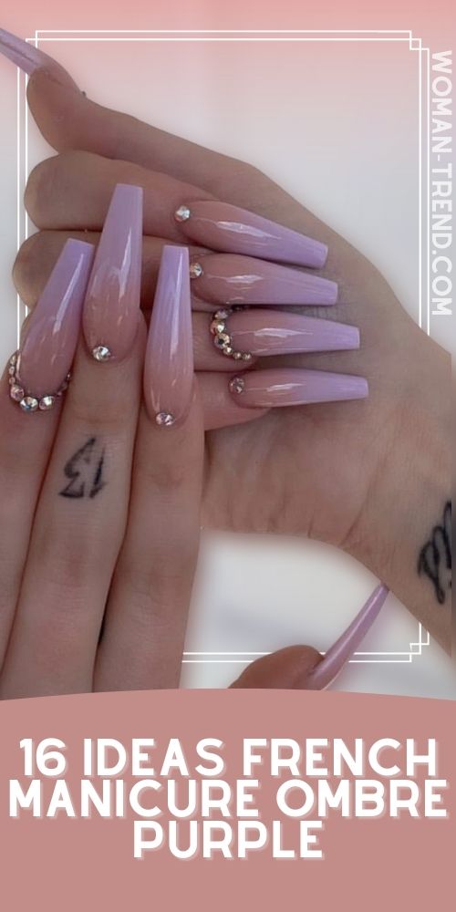 16 Ombre French Nails Color Purple Ombre French Nails Color Purple