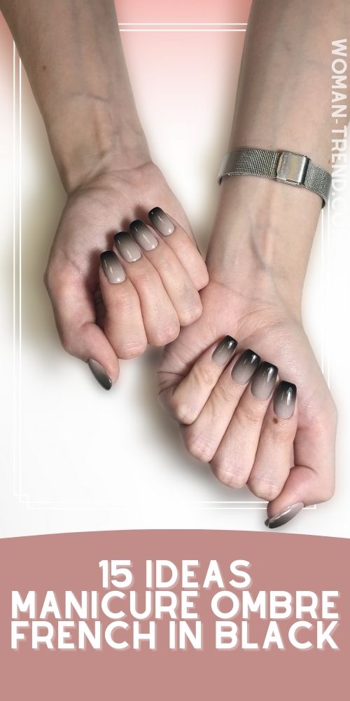 15 Ombre French Nails Color Black Ombre French Nails Color Black