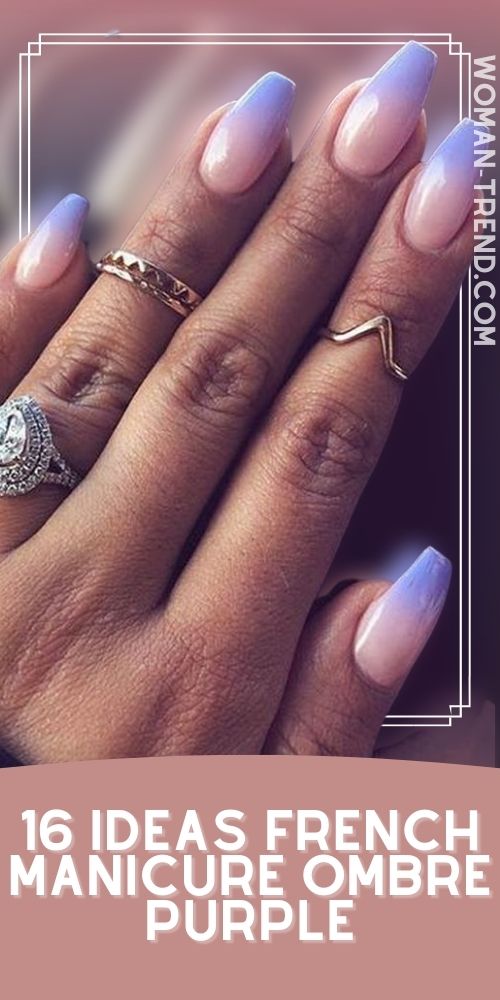 16 Ombre French Nails Color Purple Ombre French Nails Color Purple