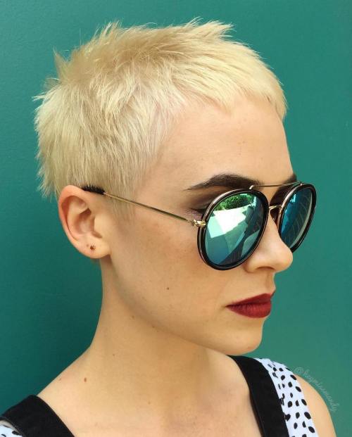 Short Pixie Cuts Thick Hair Edgy Super Short Pixie Cut