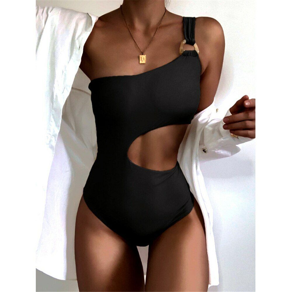 One Piece White Swimwear Ruffle One Piece Swimwear