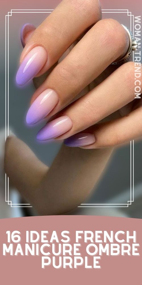 16 Ombre French Nails Color Purple Ombre French Nails Color Purple