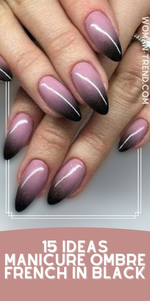 15 Ombre French Nails Color Black Ombre French Nails Color Black