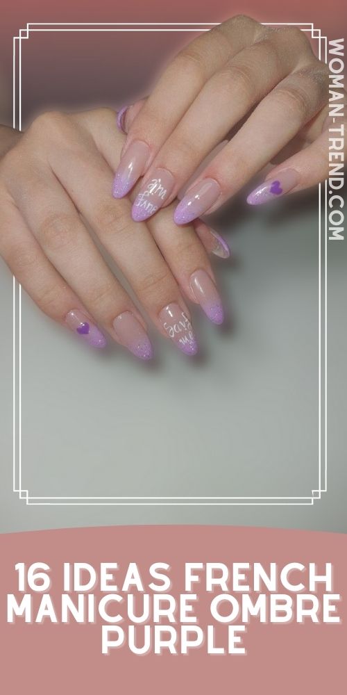 16 Ombre French Nails Color Purple Ombre French Nails Color Purple
