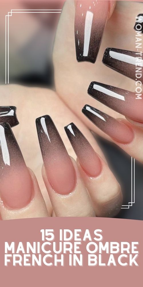 15 Ombre French Nails Color Black Ombre French Nails Color Black