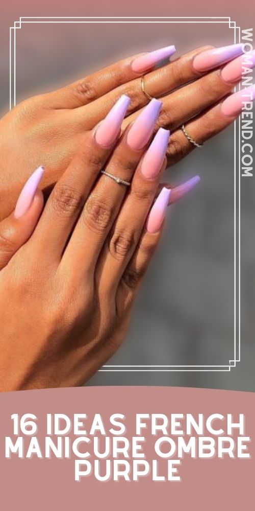 16 Ombre French Nails Color Purple Ombre French Nails Color Purple