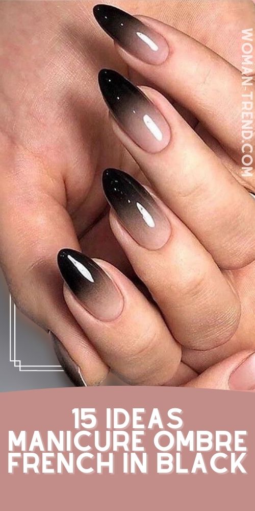15 Ombre French Nails Color Black Ombre French Nails Color Black