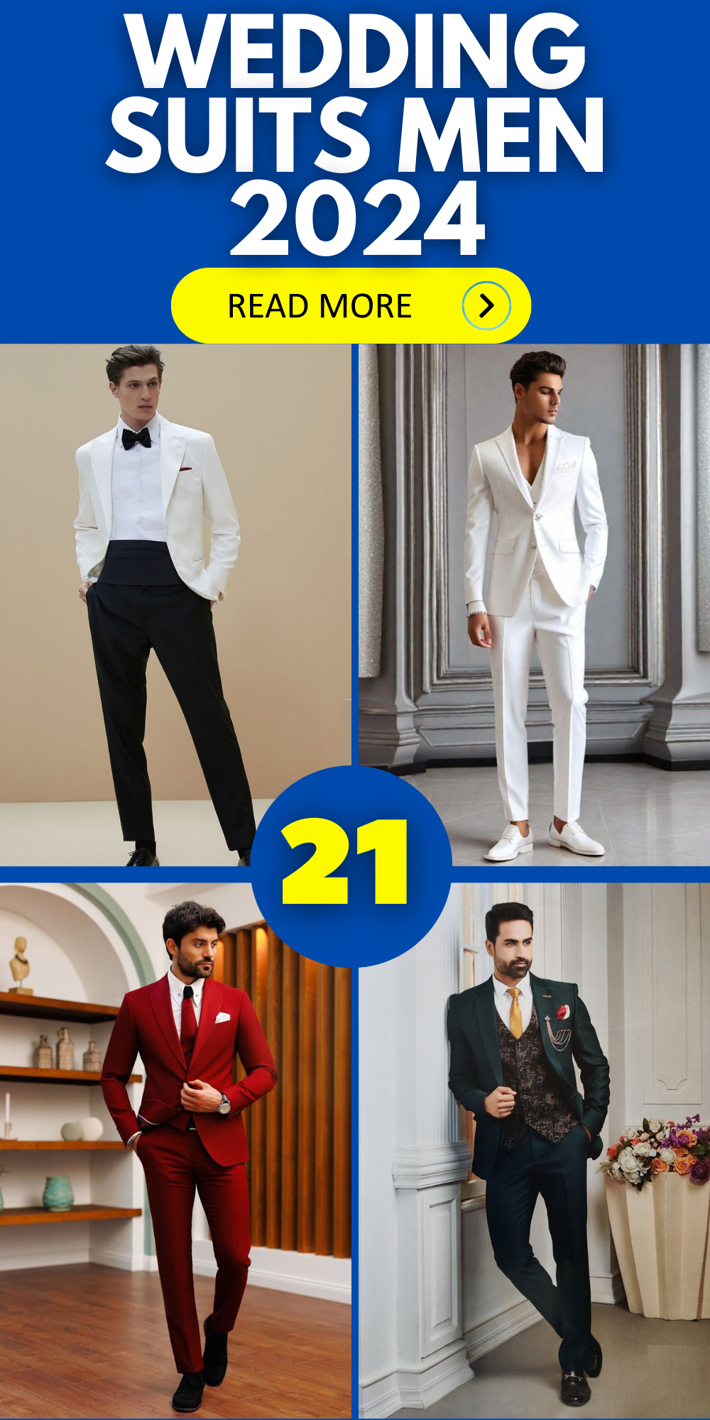 Wedding Suits Men 2024: Top 24 Modern Black Blue Grey Groom Attire