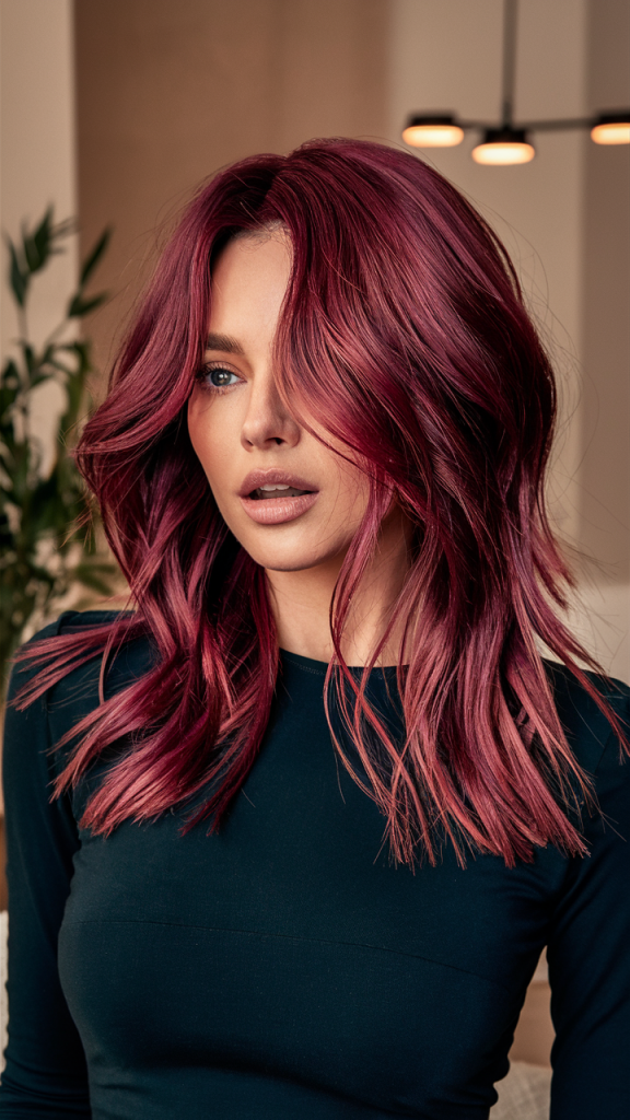 Wine Red Hair Color Ideas 2025: Burgundy, Dark Cherry, Plum, and ...