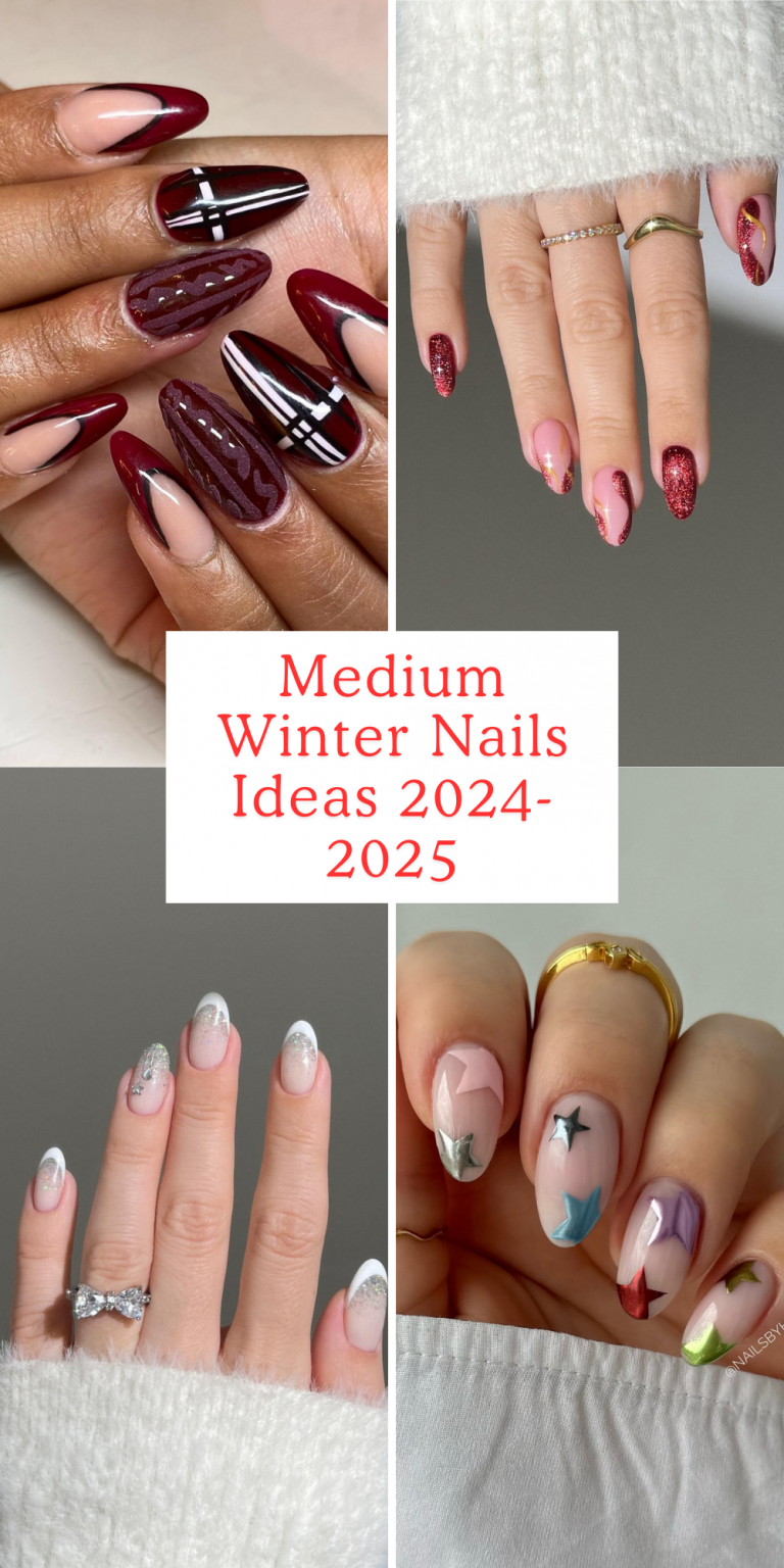25 Medium Winter Nails Ideas 2024-2025 - Fall Update 2025
