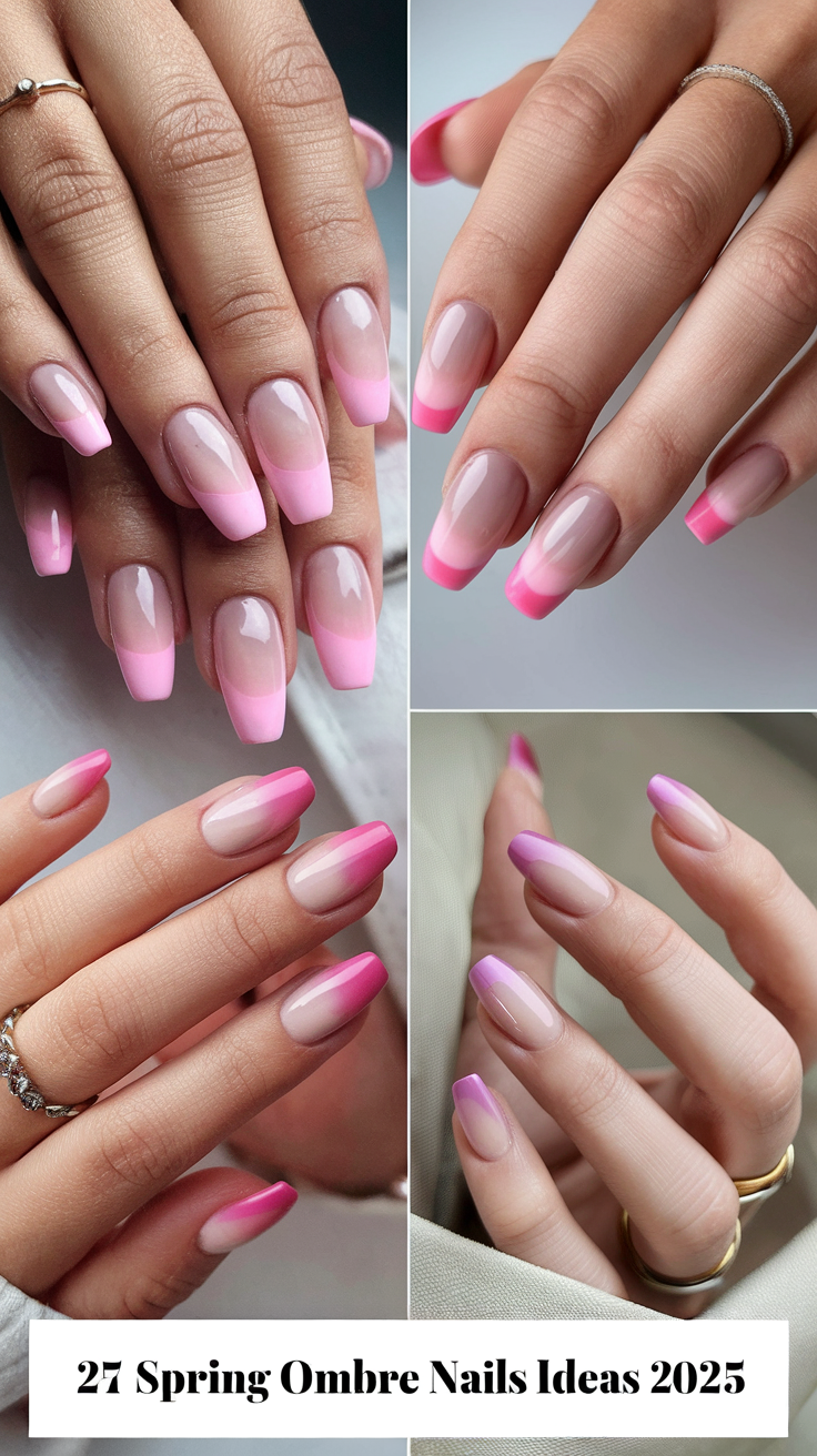 27 Trendy Spring Ombre Nails Ideas 2025 – Cute, Simple, French, Glitter ...