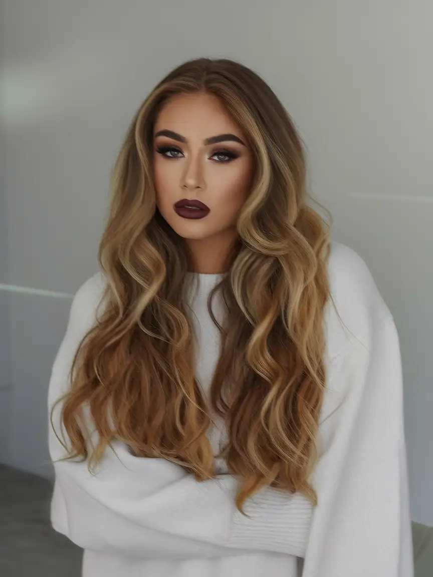 Long Haircut Inspiration for Summer 2025 - Soft Waves Rich Chocolate Waves with Face-Framing Layers