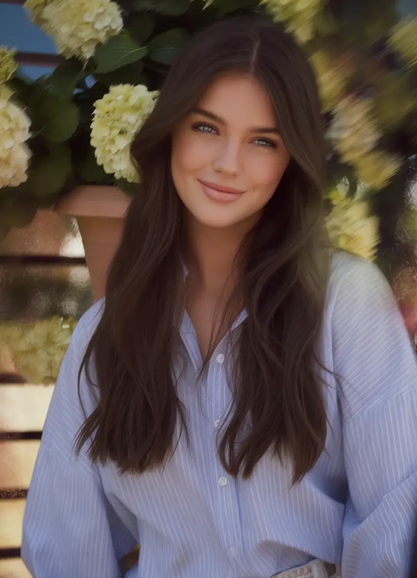 Long Haircut Inspiration for Summer 2025 - Soft Waves Dreamy Mid-Length Brunette with Subtle Waves