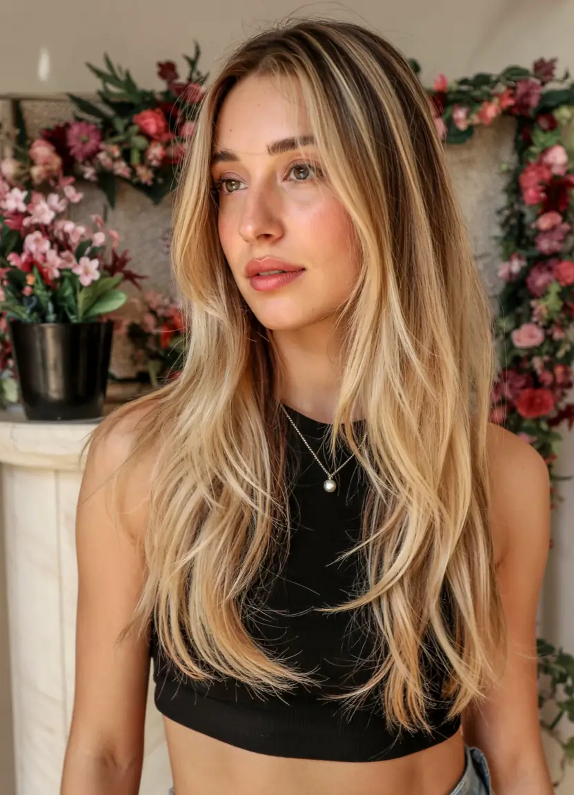 Long Haircut Inspiration for Summer 2025 - Soft Waves Sunlit Blonde with Natural Texture and Light Layers