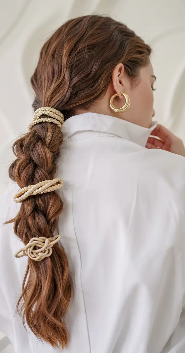 Ponytail Hairstyles – Chic Summer 2025 Knotted Braid With Rope Accents