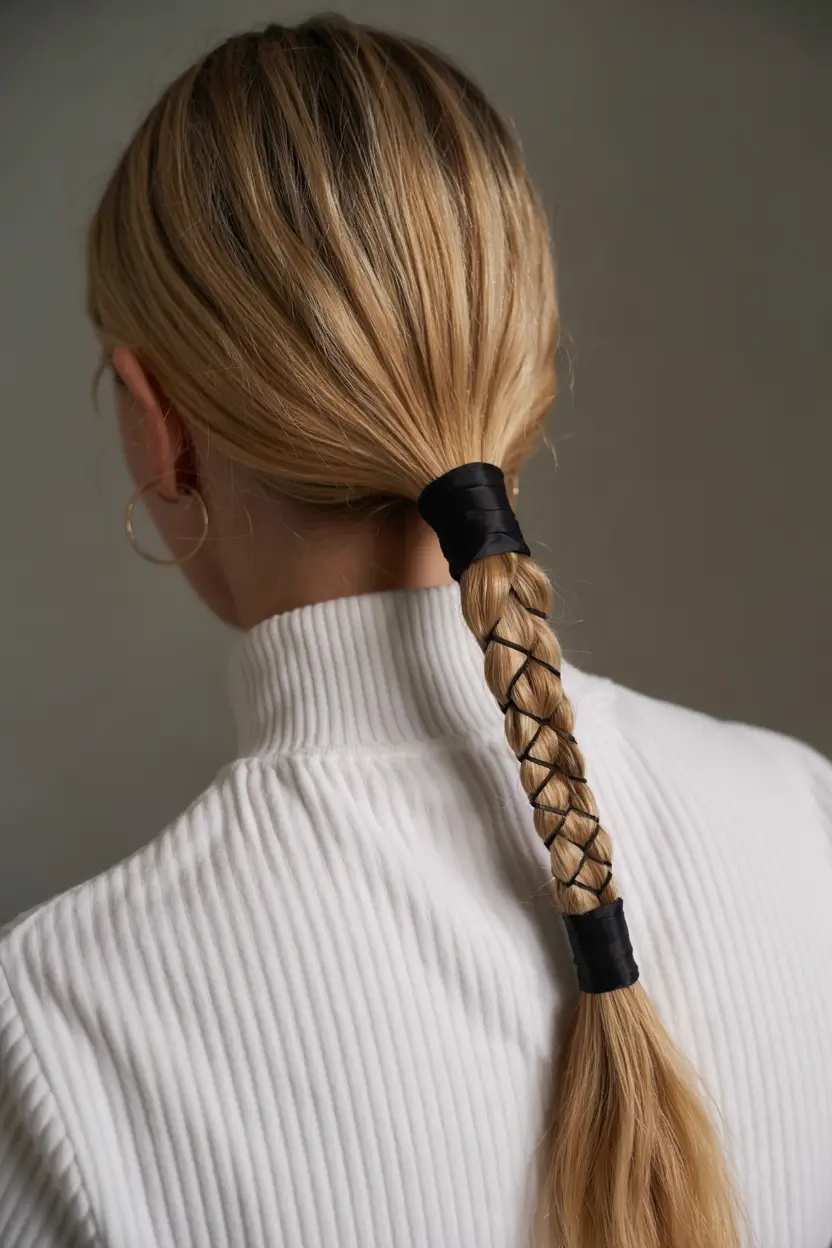 Ponytail Hairstyles – Chic Summer 2025 Cross-Laced Minimalist Ponytail