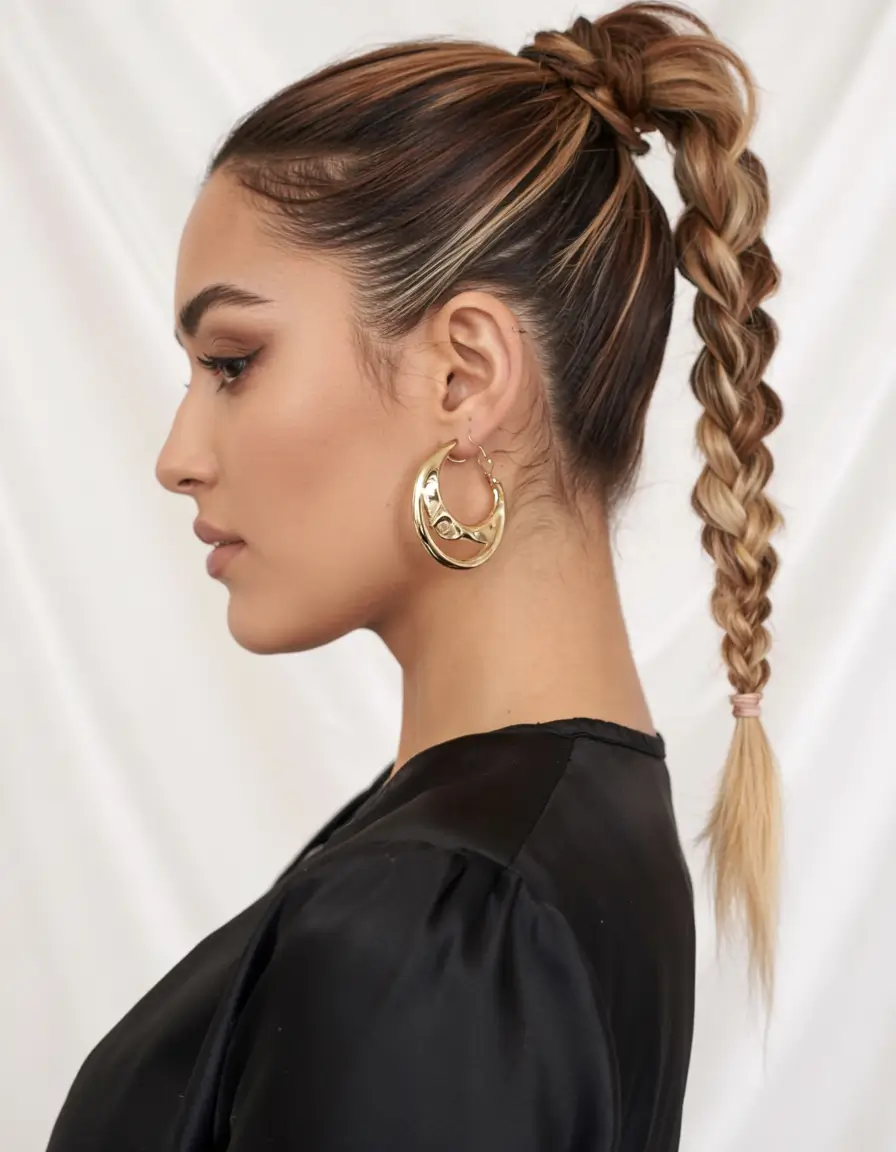 Ponytail Hairstyles - Chic Summer 2025+Sleek Braid with a Statement Crown